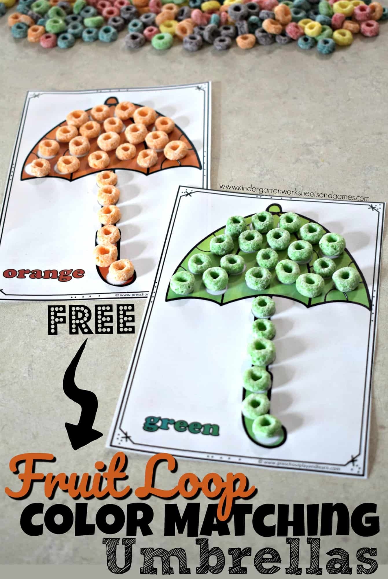 Free Fruit Loop Rainbow Printable Template
