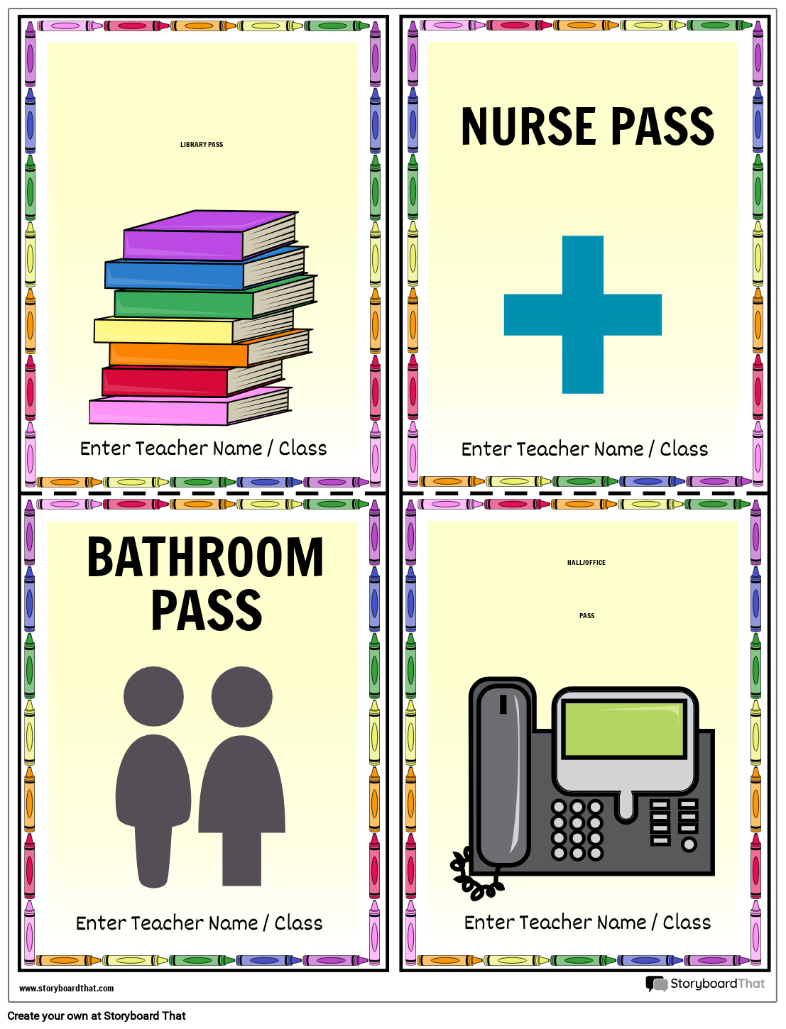 Free Printable Hall Passes StoryboardThat Free Printable Hall Passes StoryboardThat