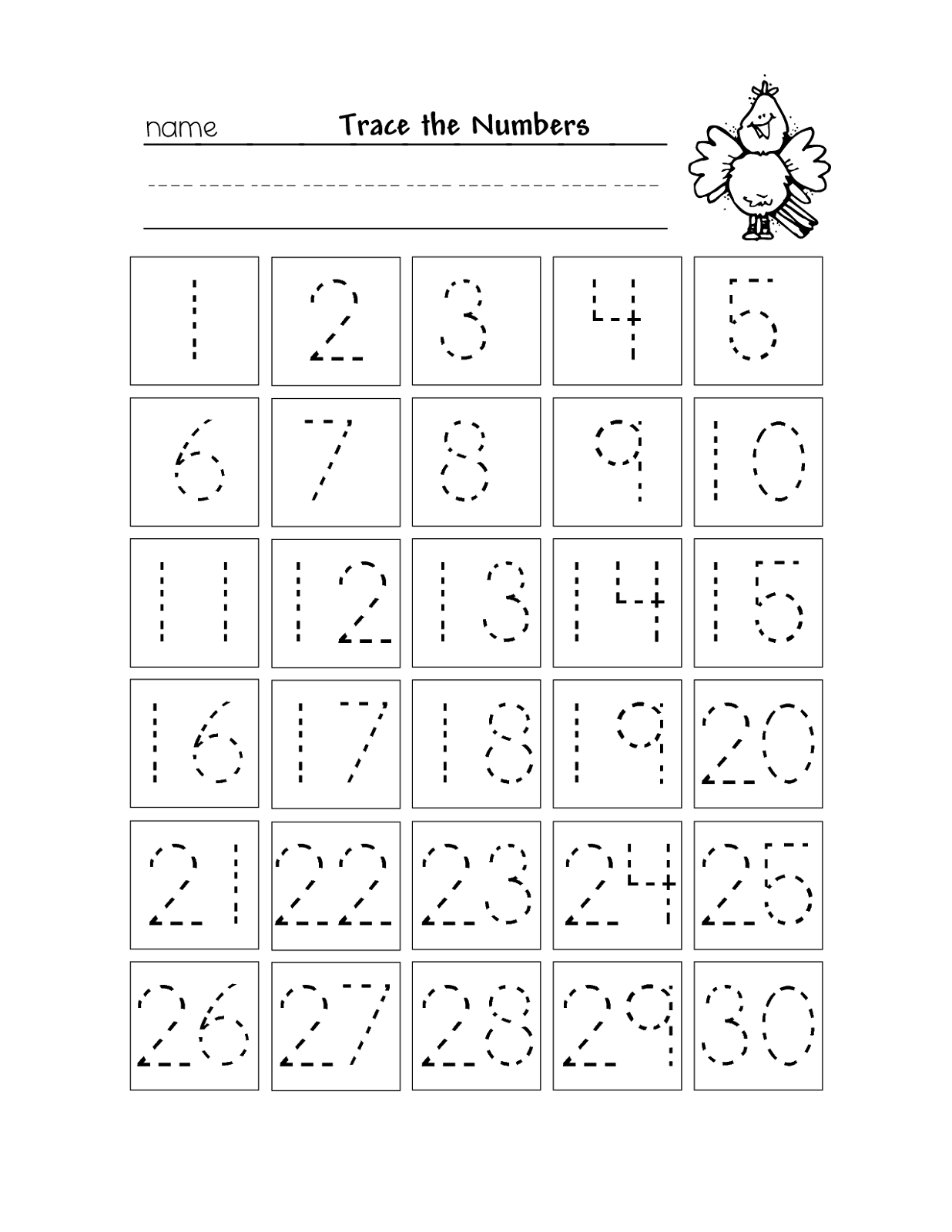 Free Printable Numbers 1 30