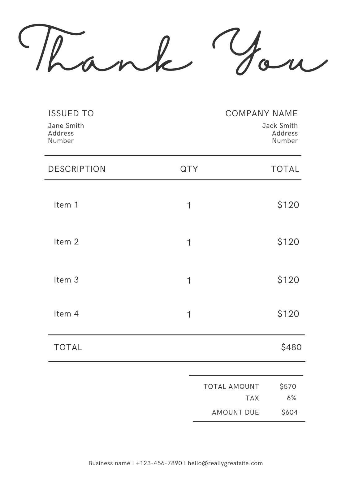 Free Printable Billing Invoices Templates