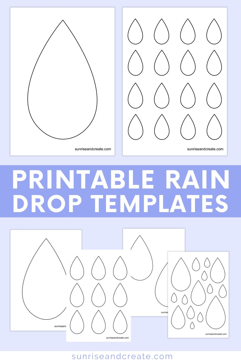 Free Printable Raindrop Templates Worksheets Library