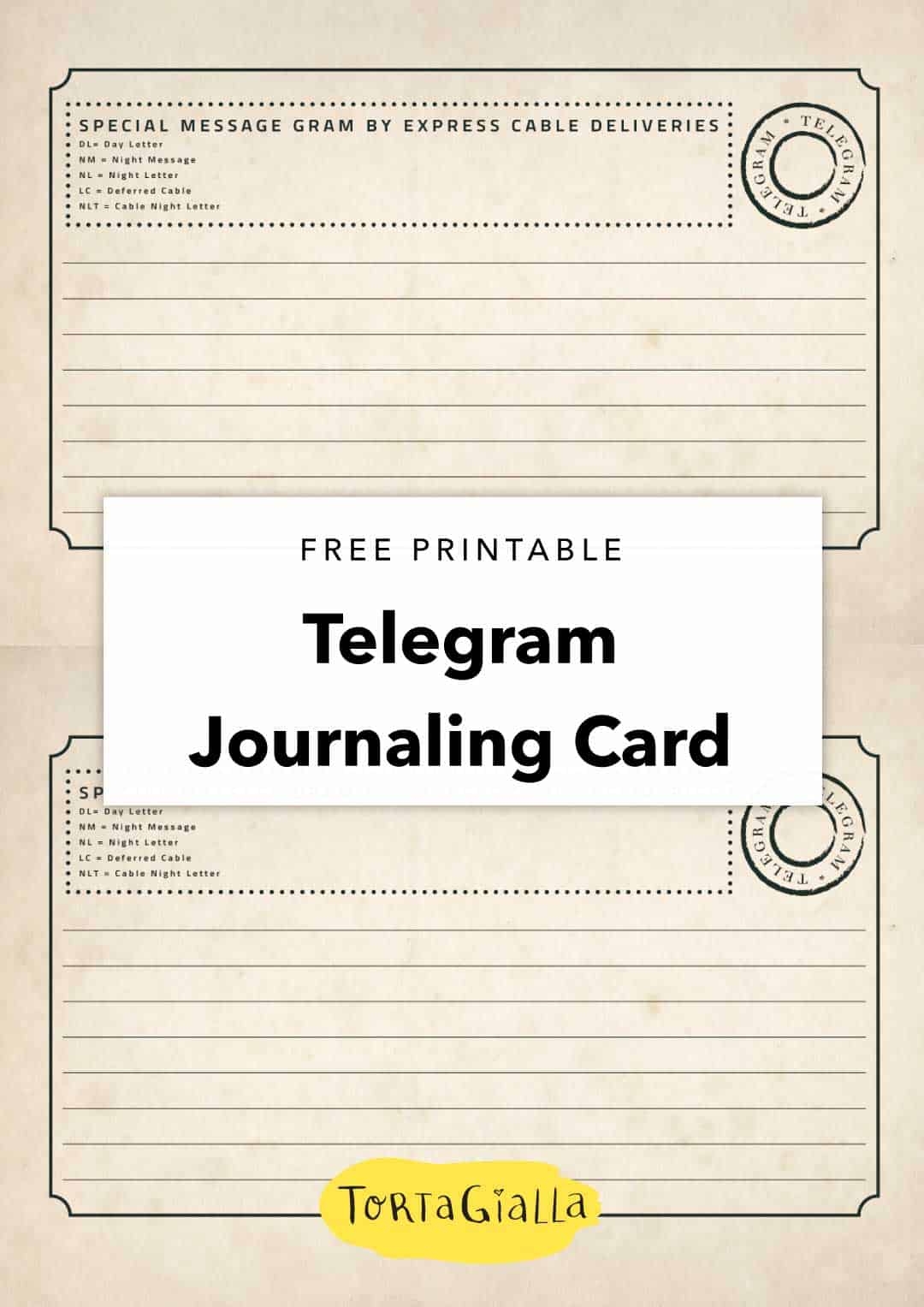 Free Printable Telegram Journaling Design For My Minibook 
