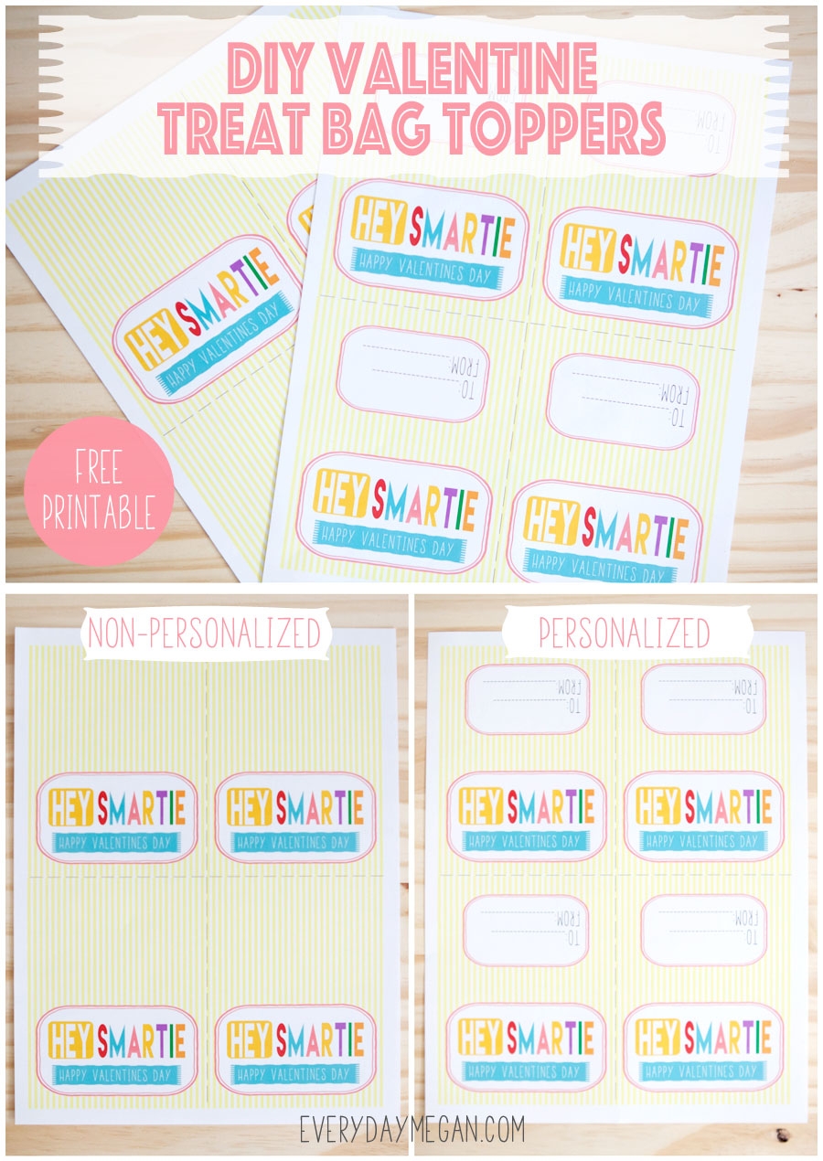Free Printable Valentine Treat Bag Topper Everyday Megan