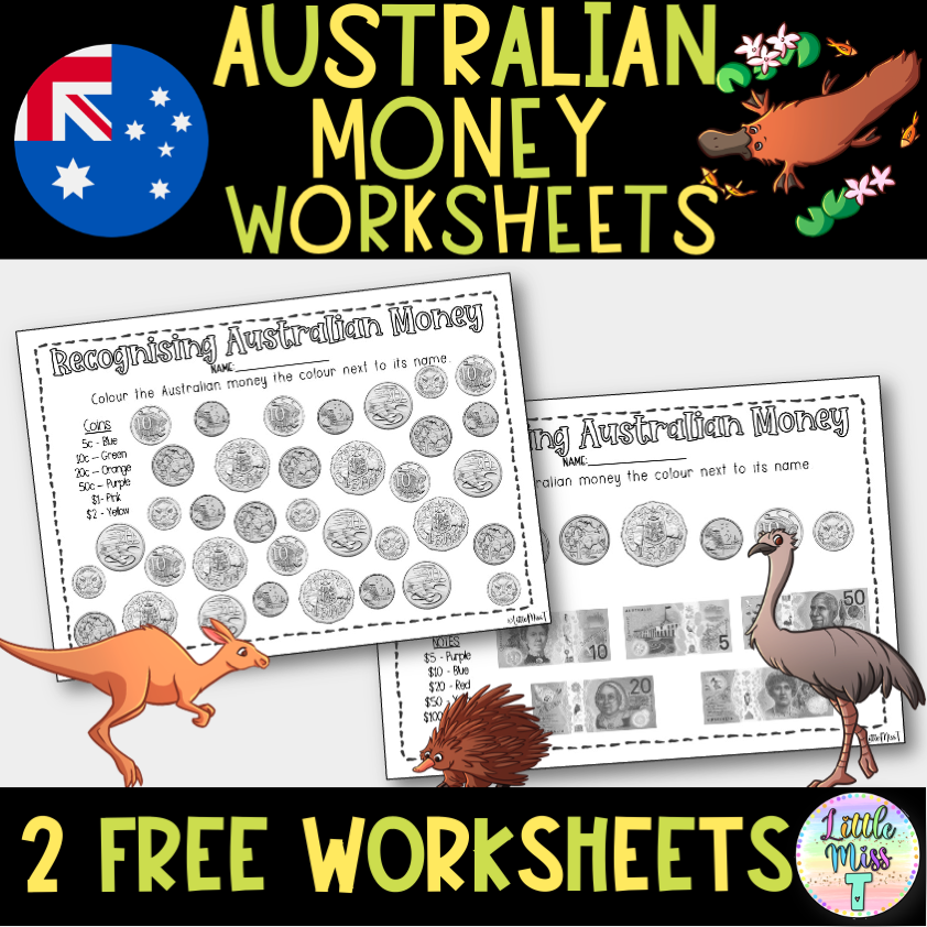 FREE Recognising Australian Money Worksheet Printable Australian Teachers Marketplace