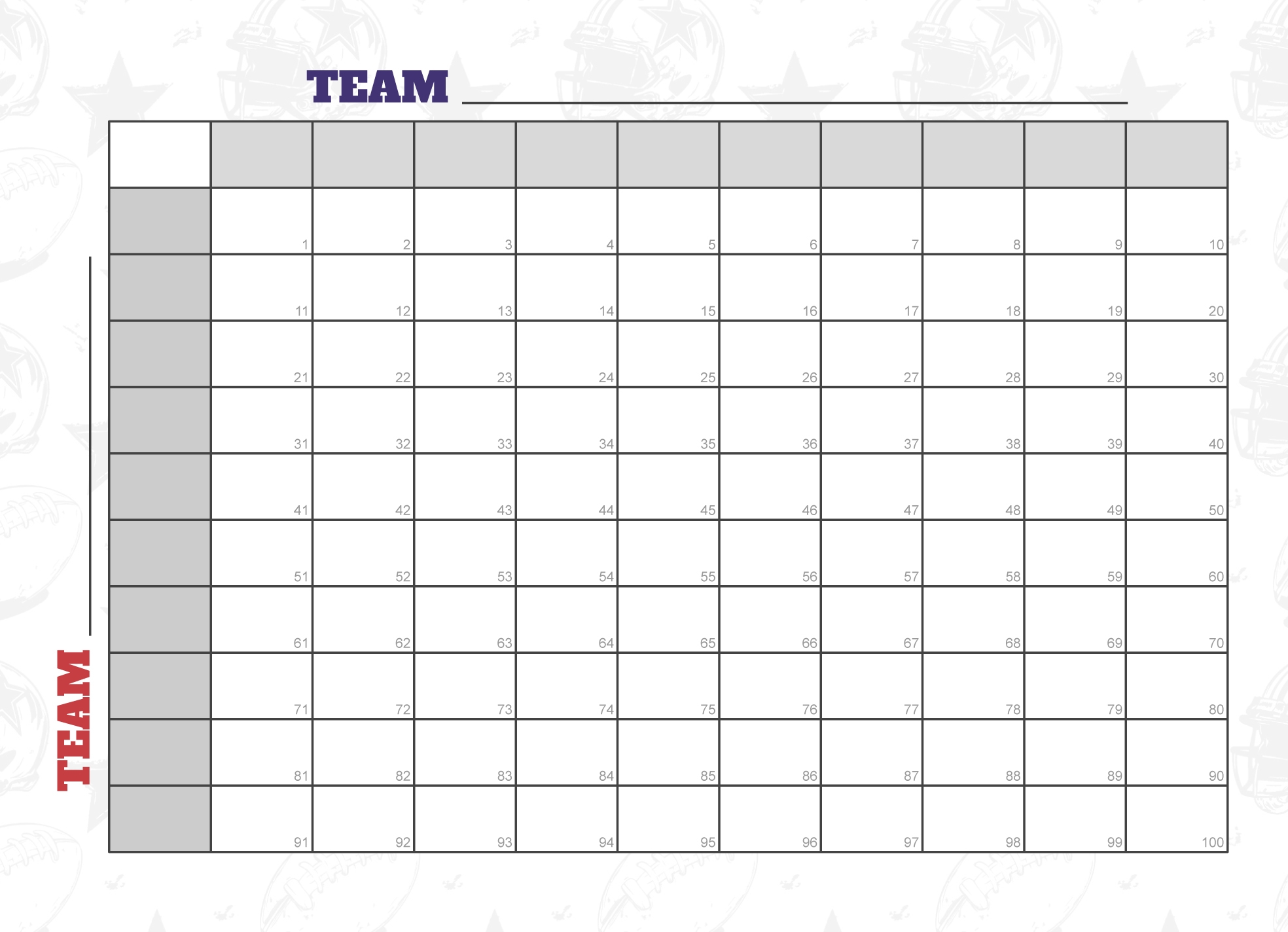 Free Super Bowl Squares Google Docs Templates Gdoc io