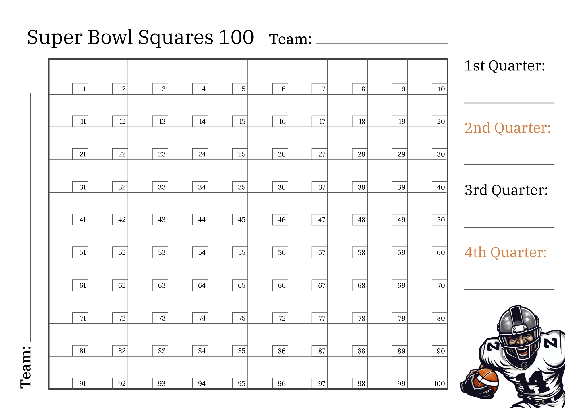 Free Printable Football Pool Templates