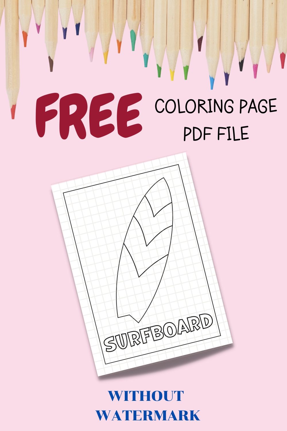 FREE SURFBOARD COLORING PAGE MasterBundles