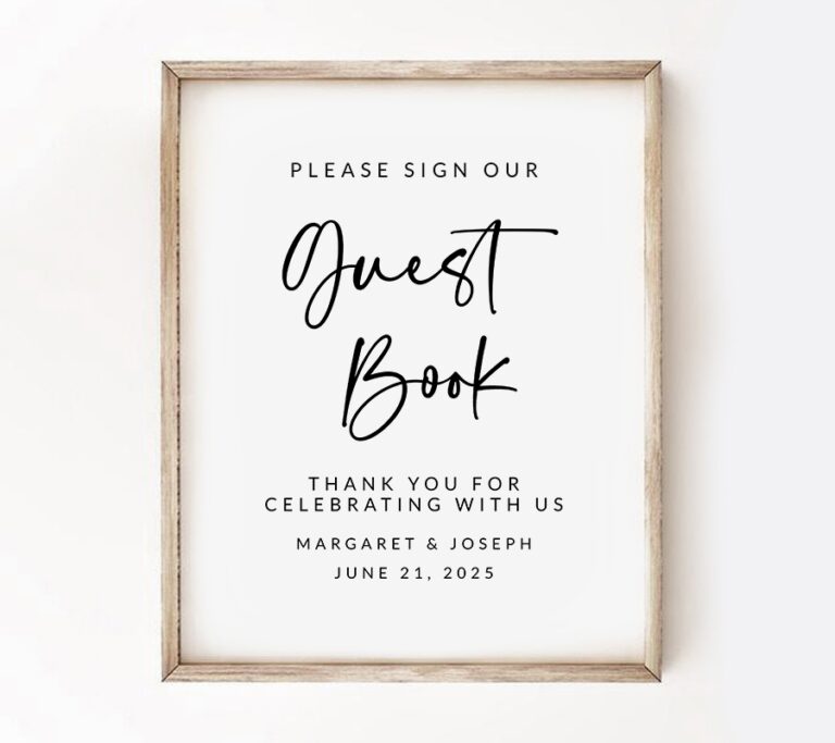 Free Wedding Guest Book Sign Template Edit Instantly Instant Download Printable Printable Market