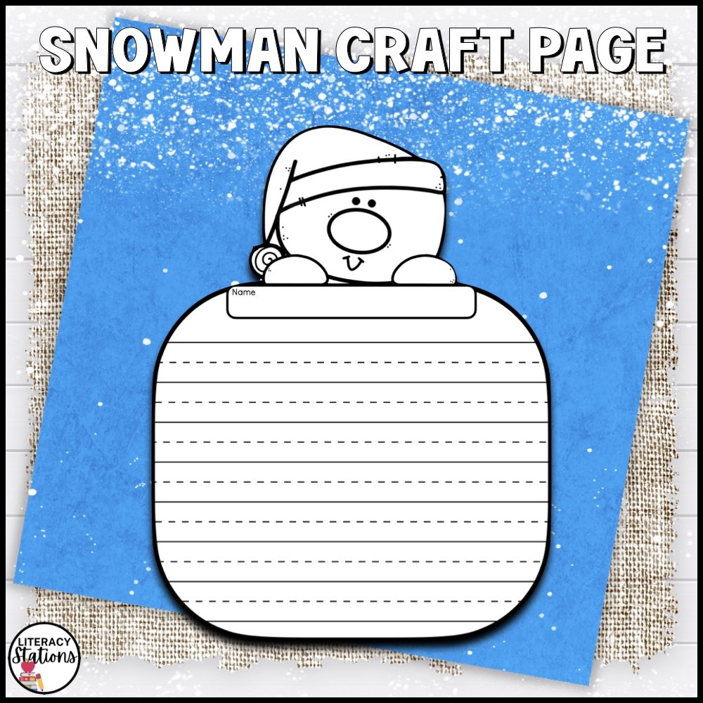 Free Winter Writing Paper Literacy Stations
