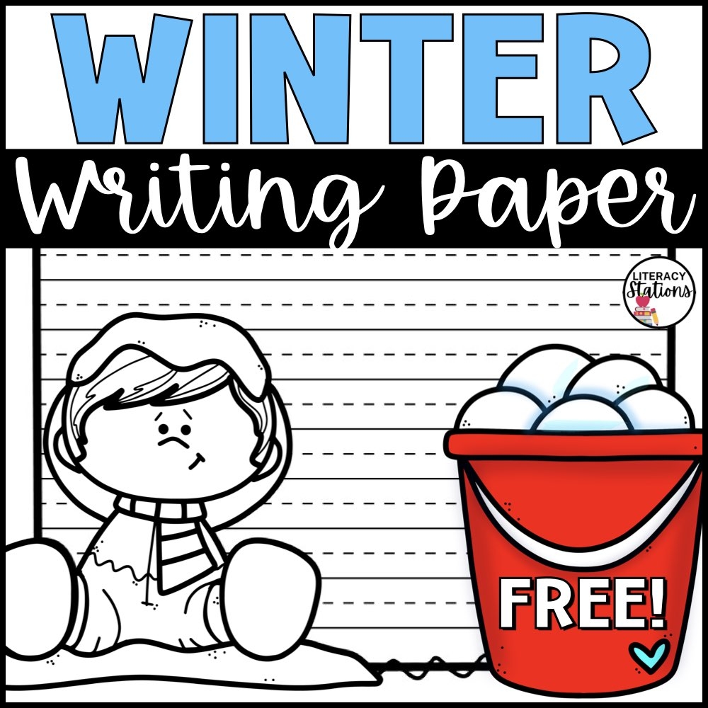 Free Winter Writing Paper Literacy Stations