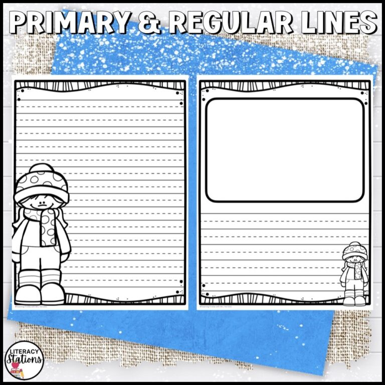 Free Winter Writing Paper Literacy Stations