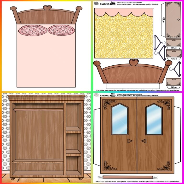 Full Colour Version Free Printable Paper Dollhouse Download EMONG s Paper Quiet Book Making