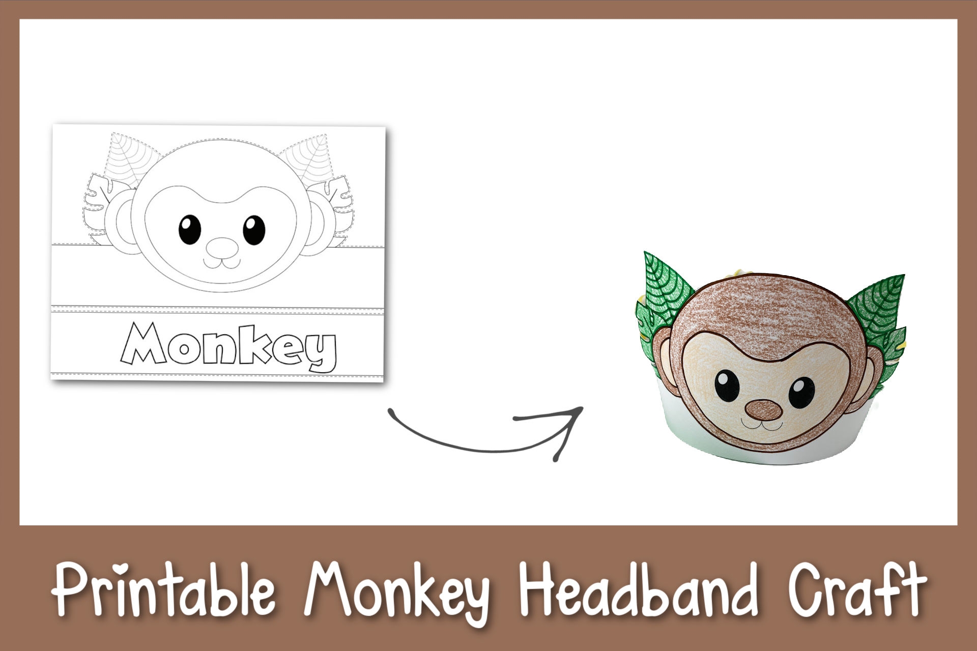 Fun U0026 Easy Printable Monkey Headband Craft Free Template 