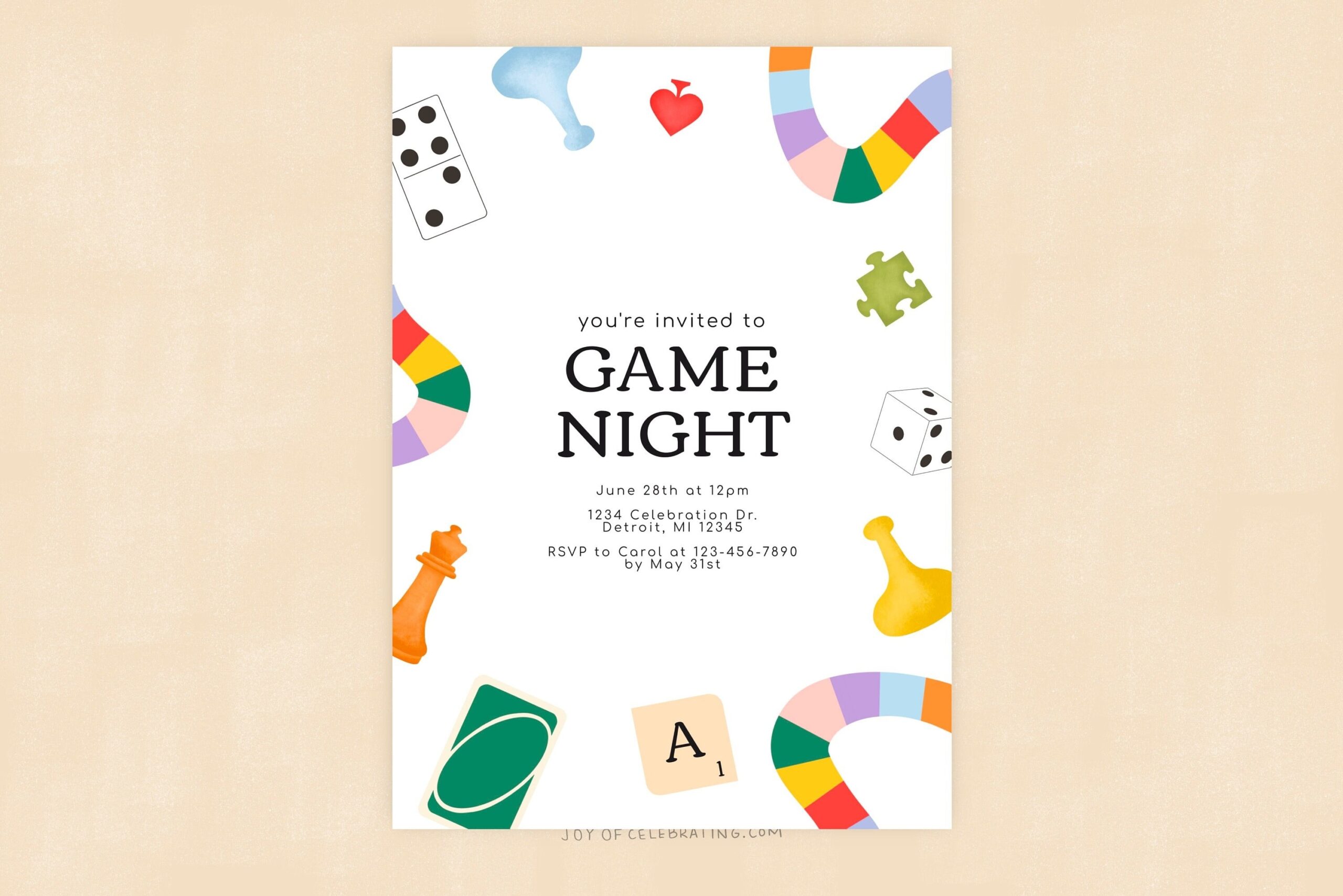 Game Night Fun Game Night Invitation Board Game Card Game Girls Night Adults Night Digital Printable Invite Template For Game Night Etsy