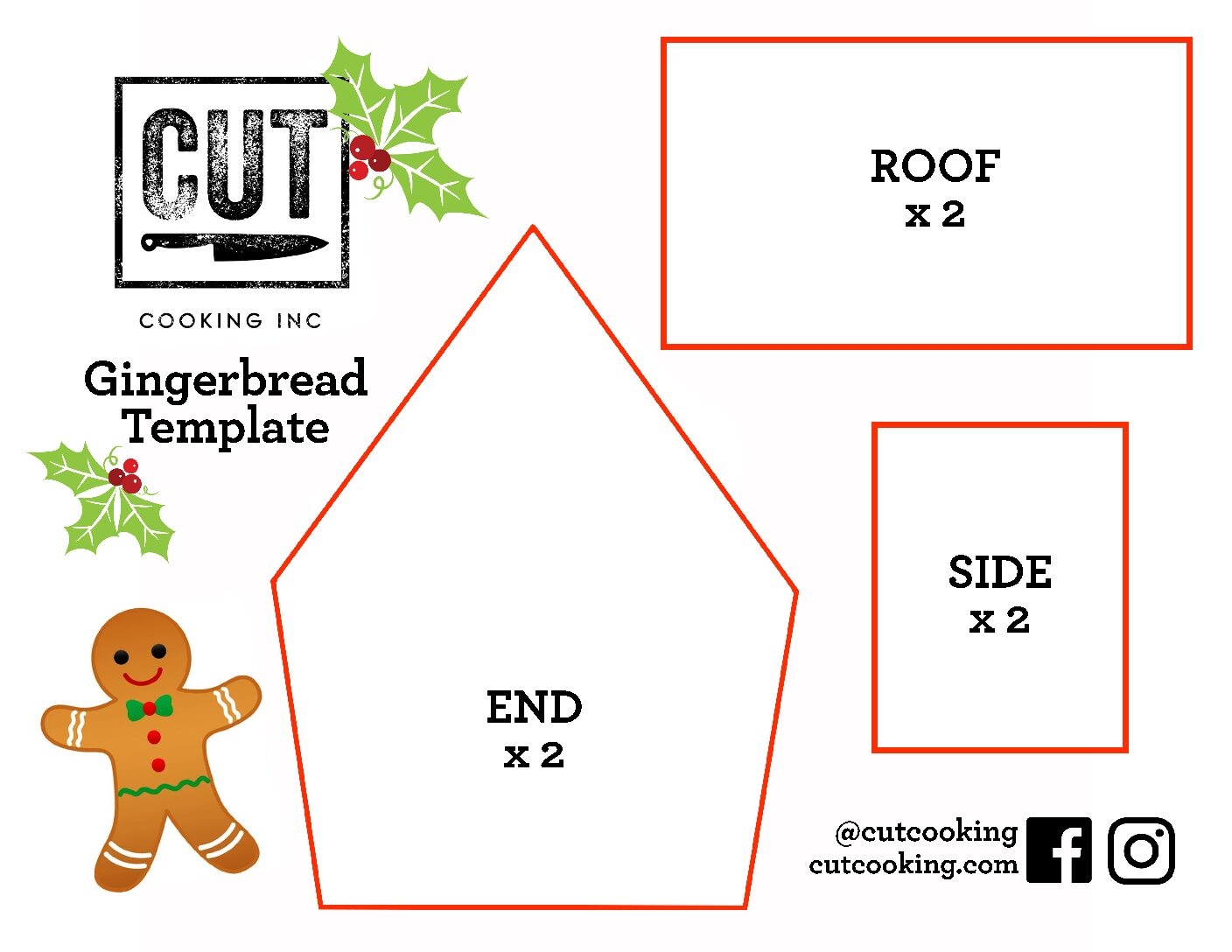Gingerbread House Printable Template Pdf Free