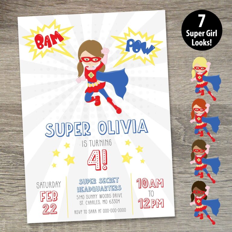 Girls Super Hero Birthday Super Hero Girls Birthday Invitation Super Girl Party Wonder Woman Invitation Etsy