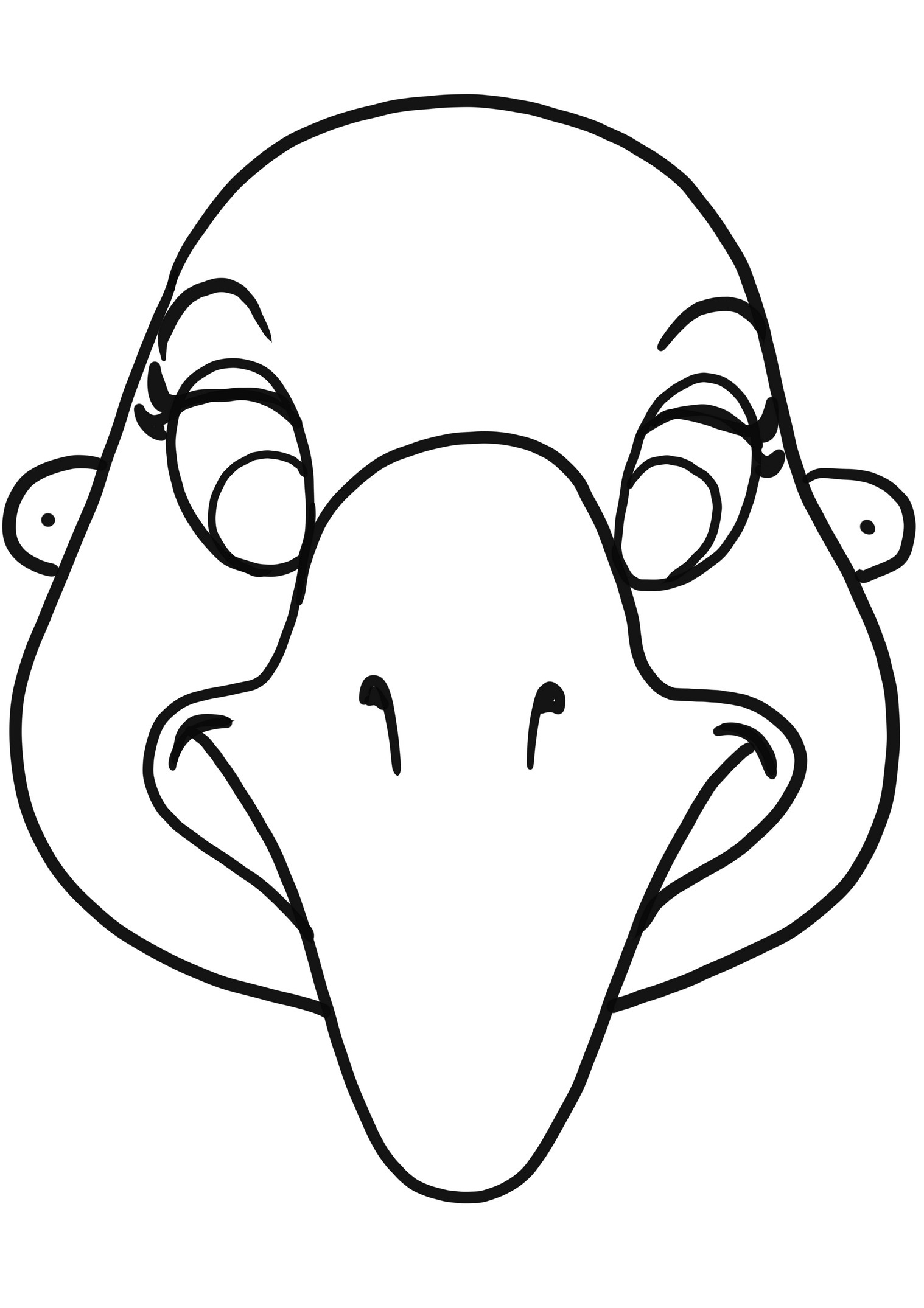 Goose Mask Coloring Page To Cut Out