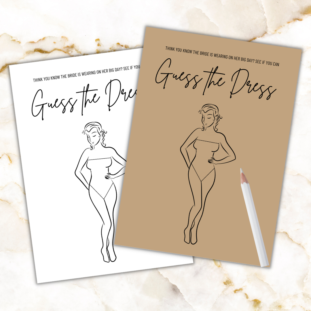 Guess The Dress Bridal Shower Game Printable
