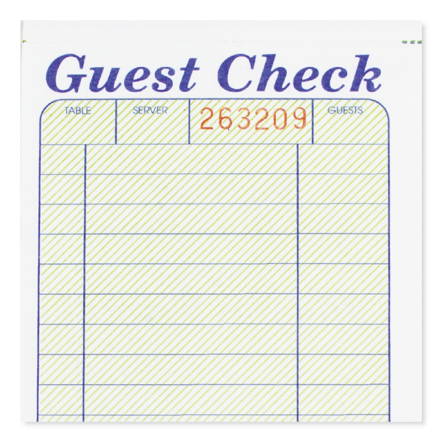 Guest Check Book 3 38 X 6 5 1 Page Tear Off At Bottom 50 Forms Cartridge Savers