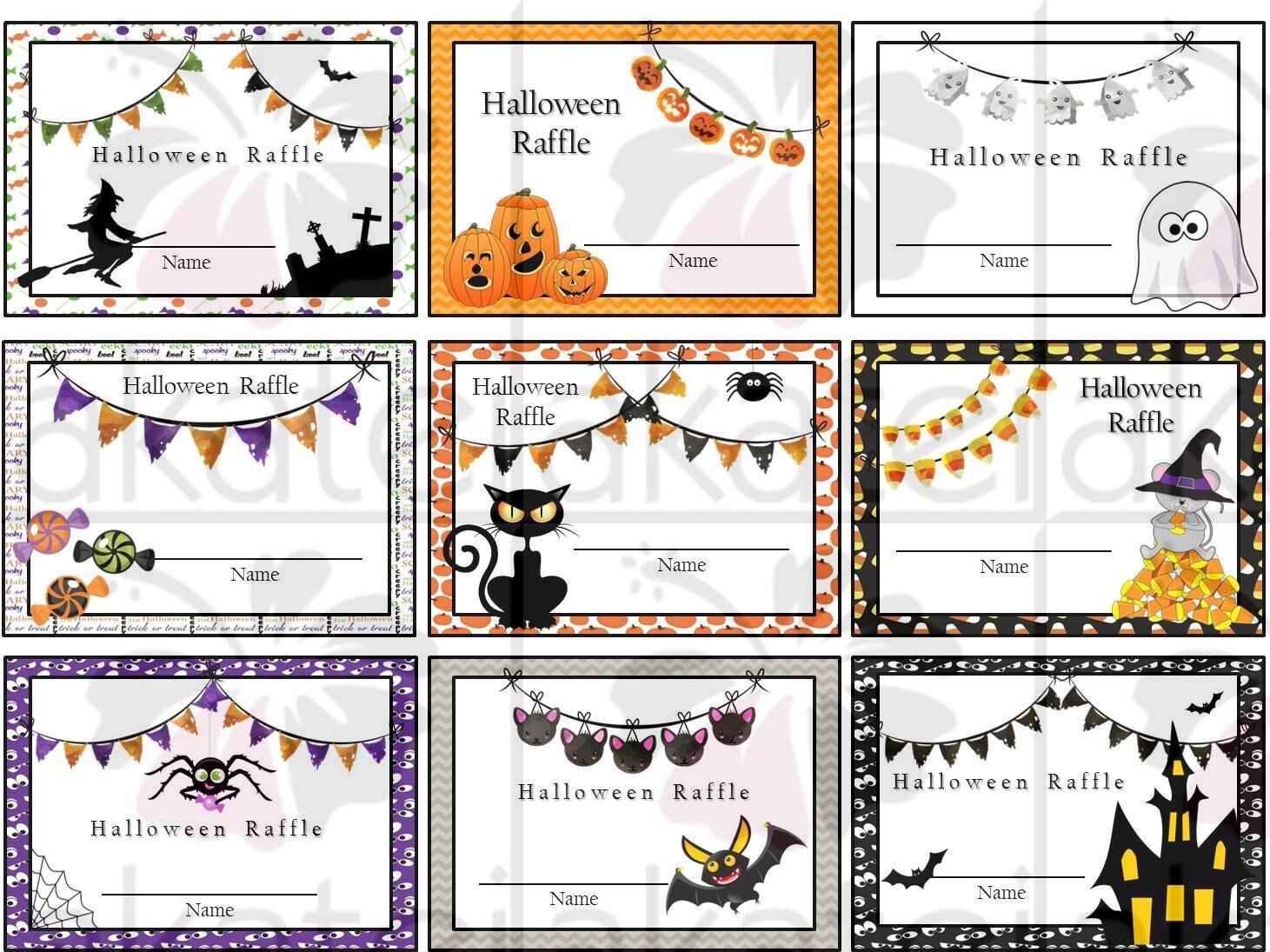 Halloween Theme Raffle Tickets Printable Instant Download Etsy Australia