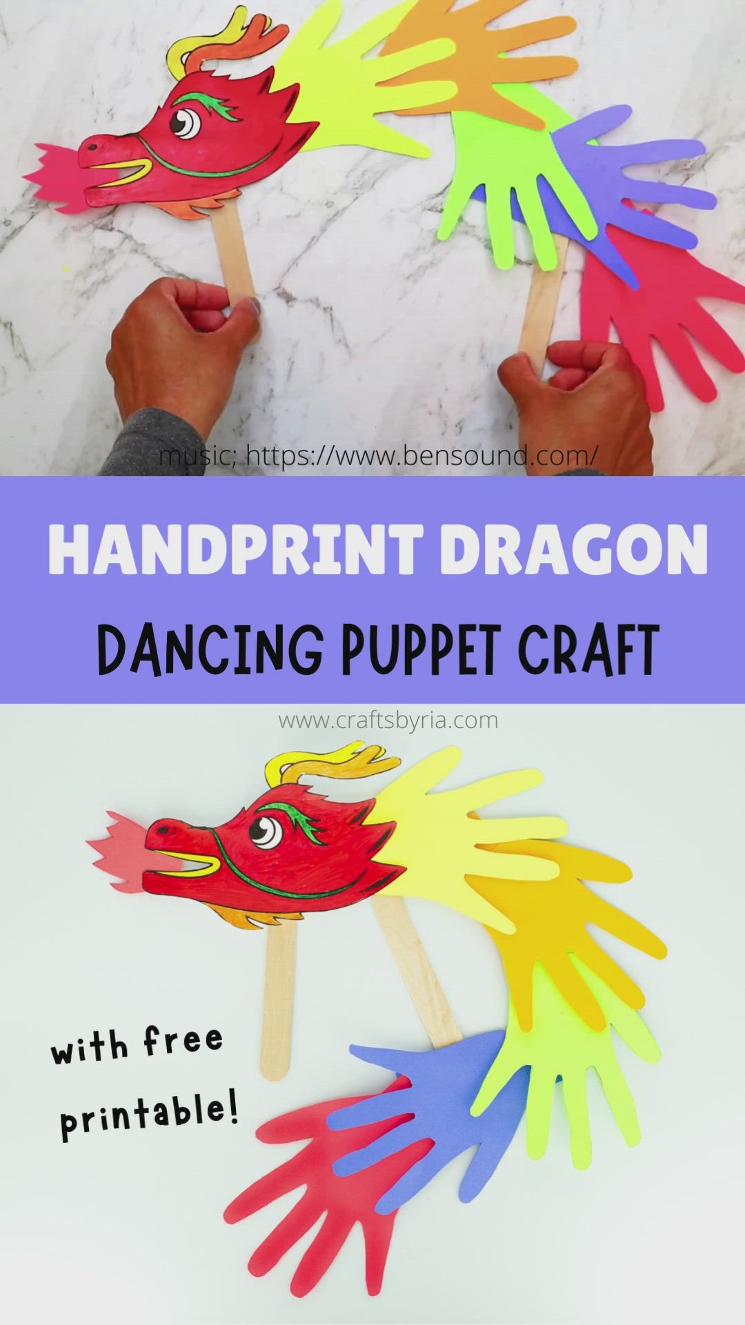 Handprint Dragon Craft With Free Printanle Template
