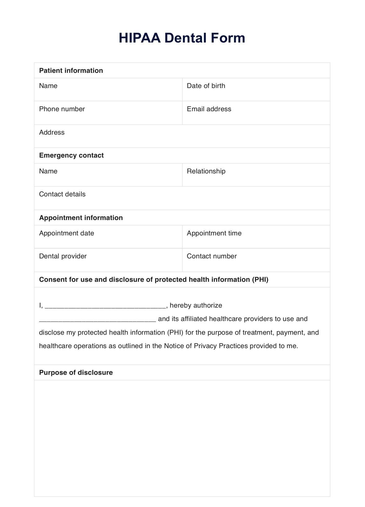Free Printable Hipaa Privacy Policy Template