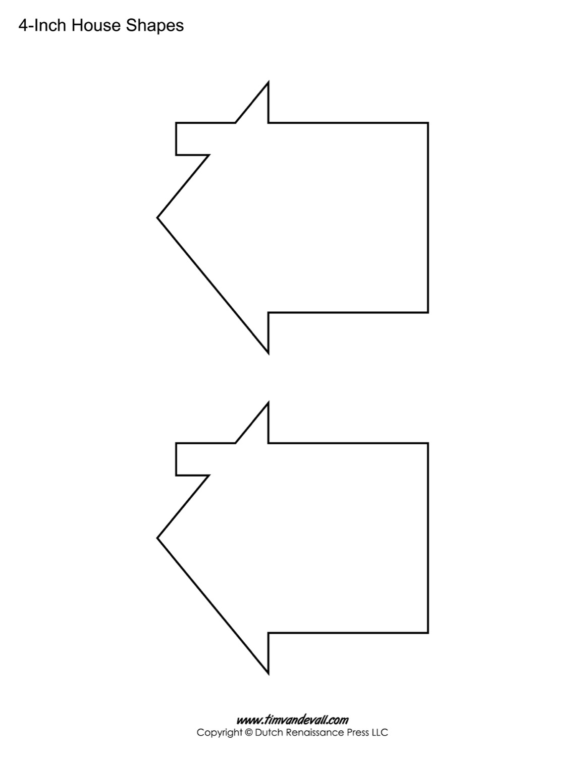 House Templates Free Blank House Shape PDFs