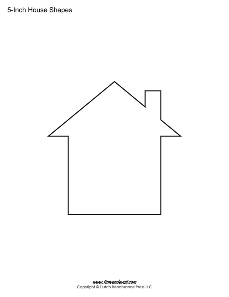 House Templates Free Blank House Shape PDFs