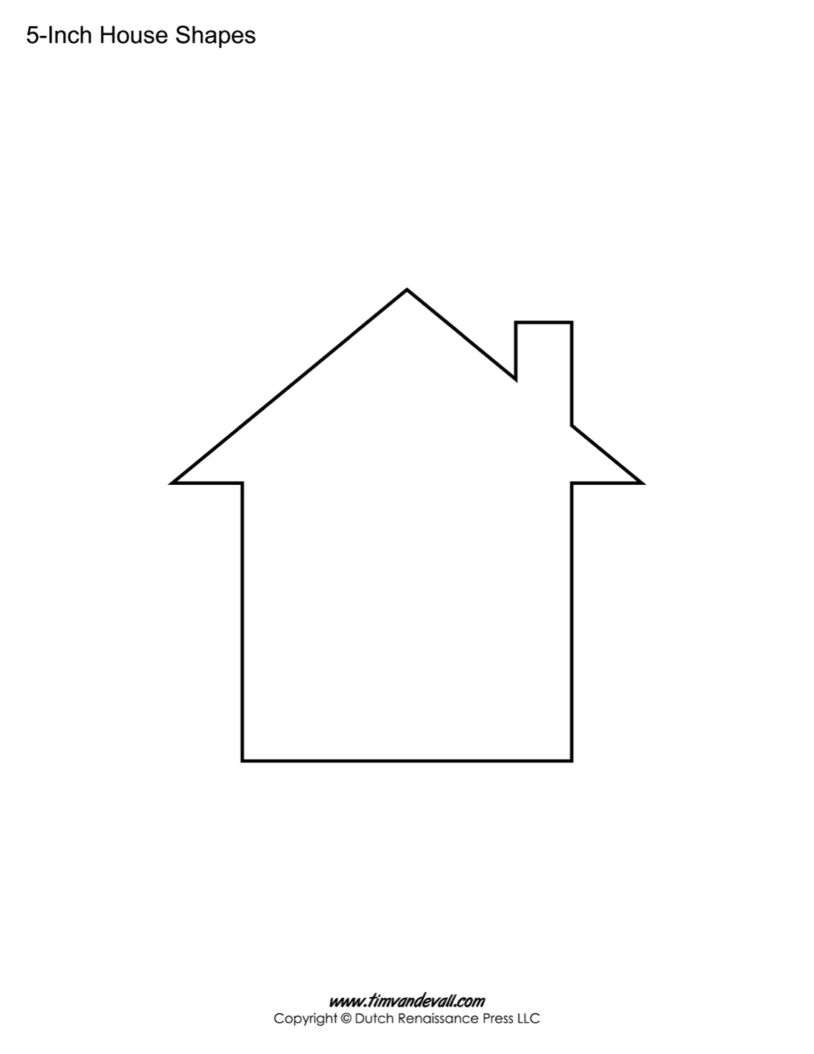 House Templates Free Blank House Shape PDFs