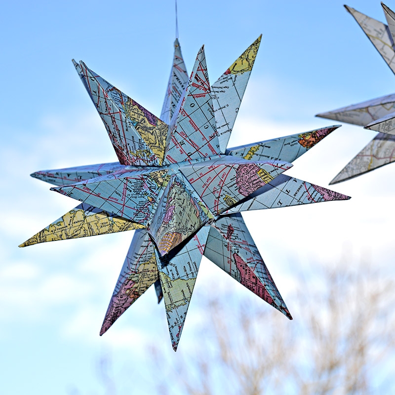How To Make Gorgeous Free 3D Printable Map Star Decorations Pillar Box Blue