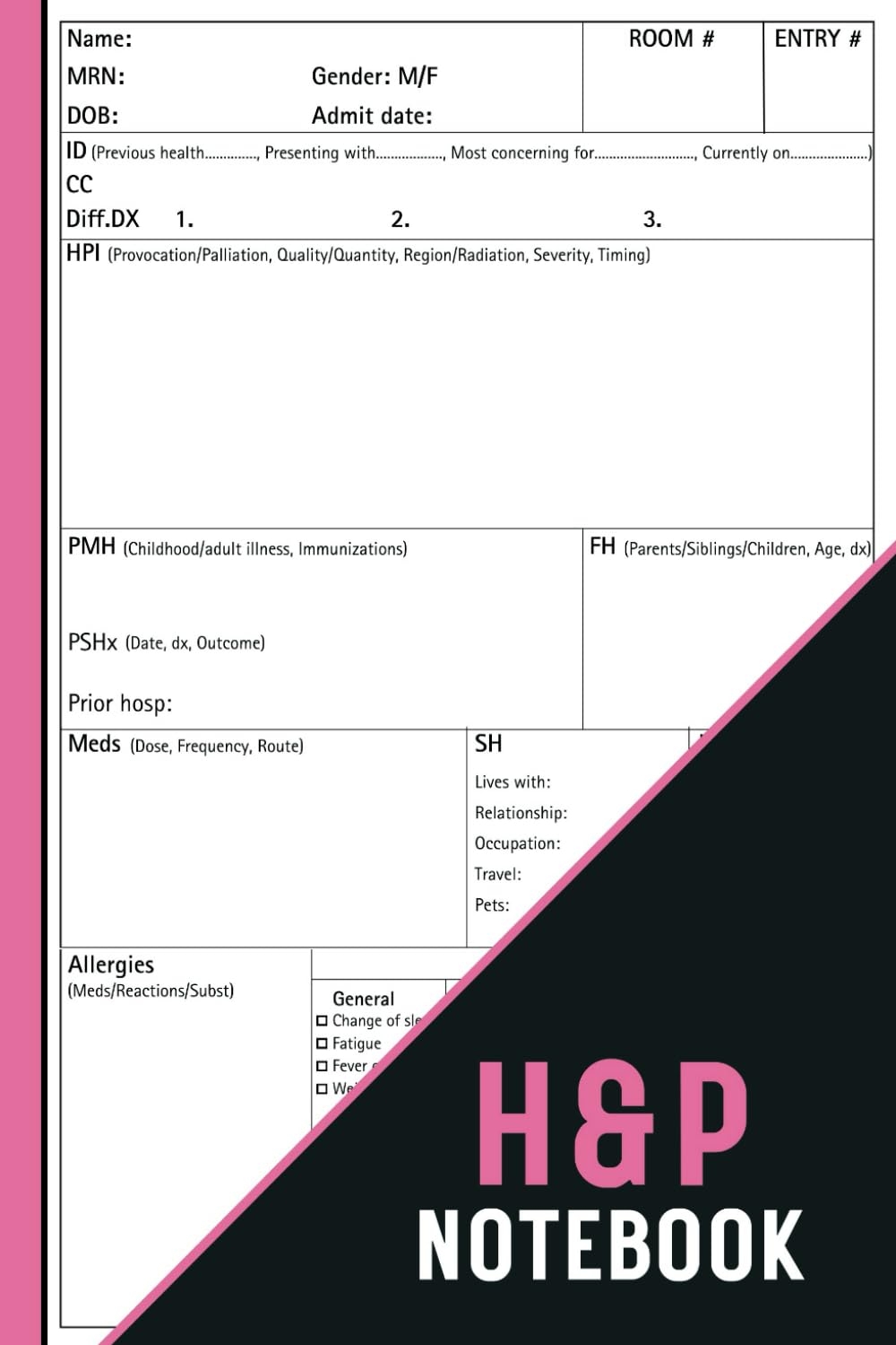 Hu0026P Notebook Blank Template For Medical History U0026 Physical Exam Record Ricoons Zeeria Amazon co uk Books