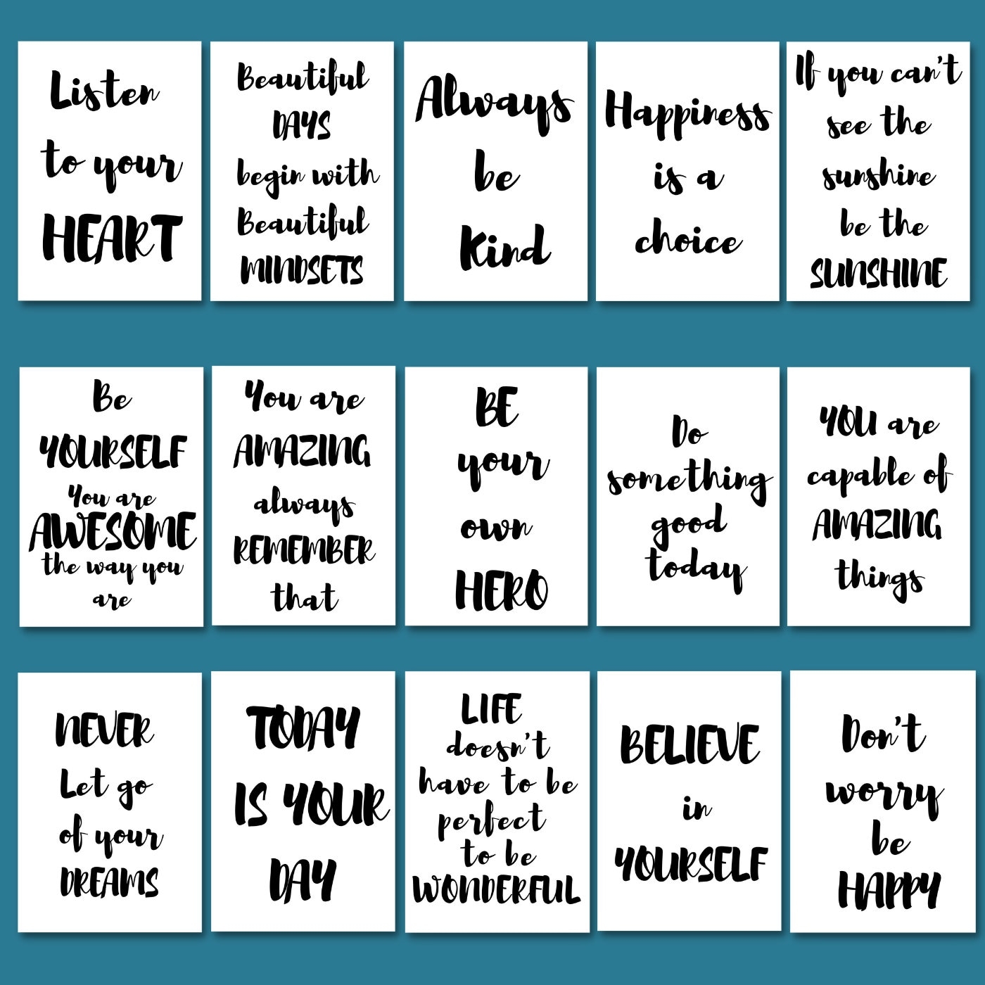 Inspiring Quotes Bundle Of 15 Pieces Printable Motivational 