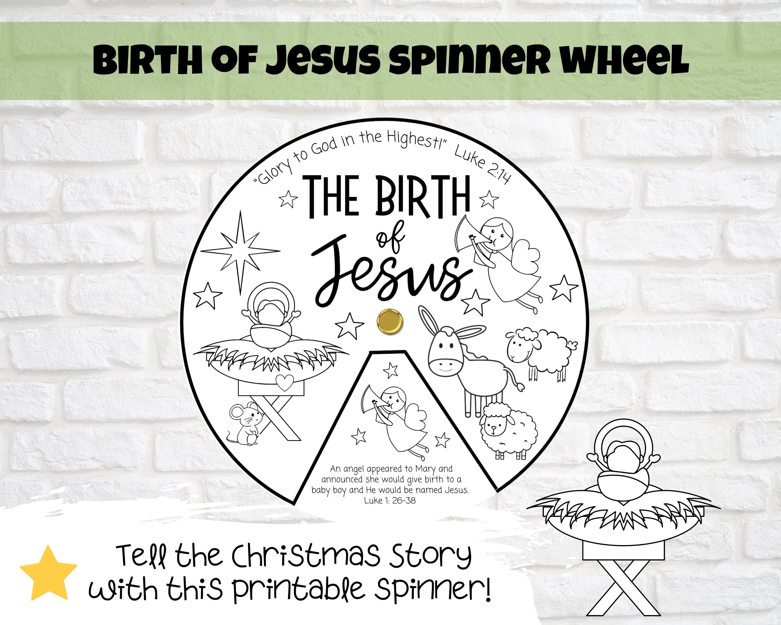 Printable Free Nativity Story Wheel Template