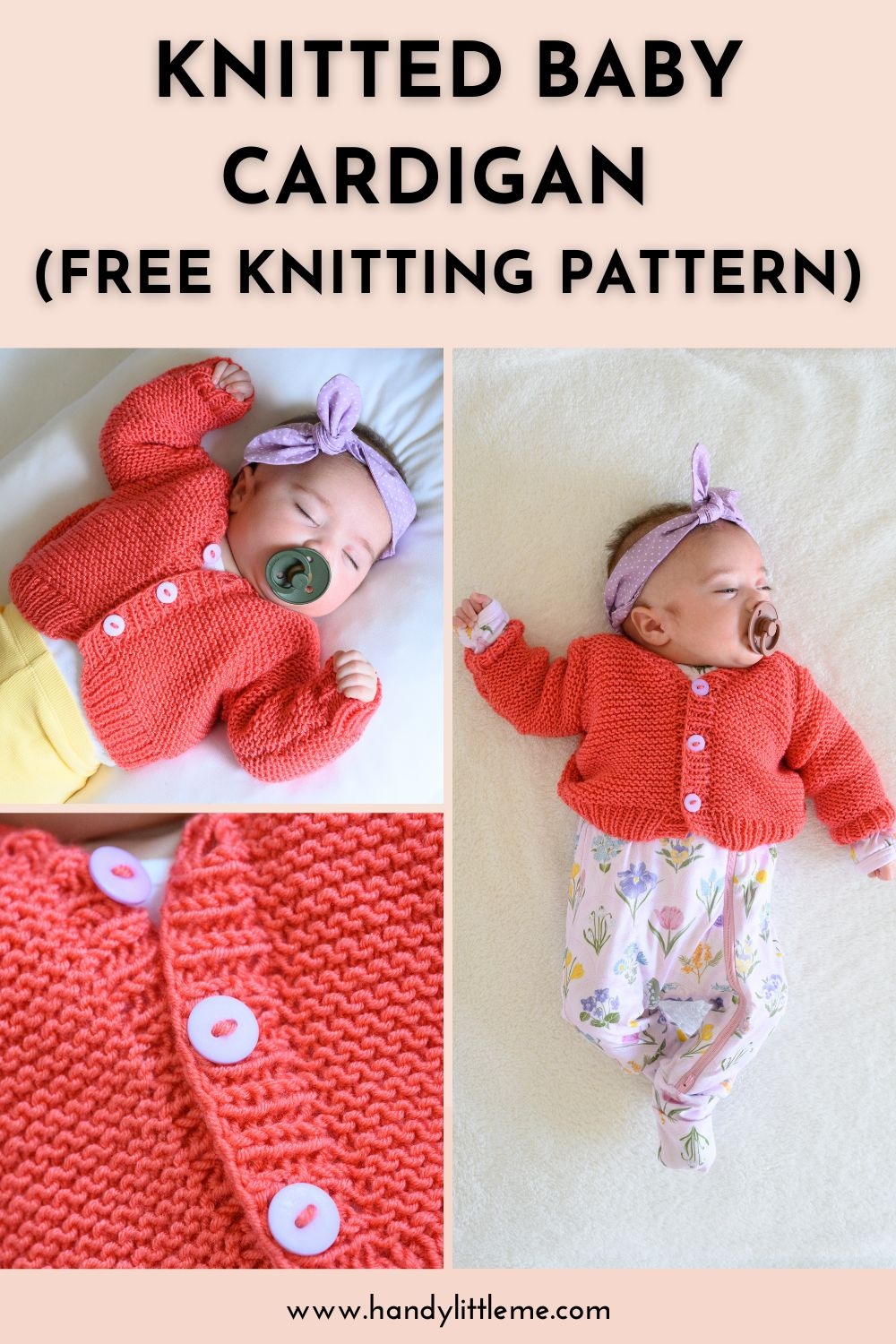 Knitted Baby Cardigan Free Knitting Pattern Handy Little Me