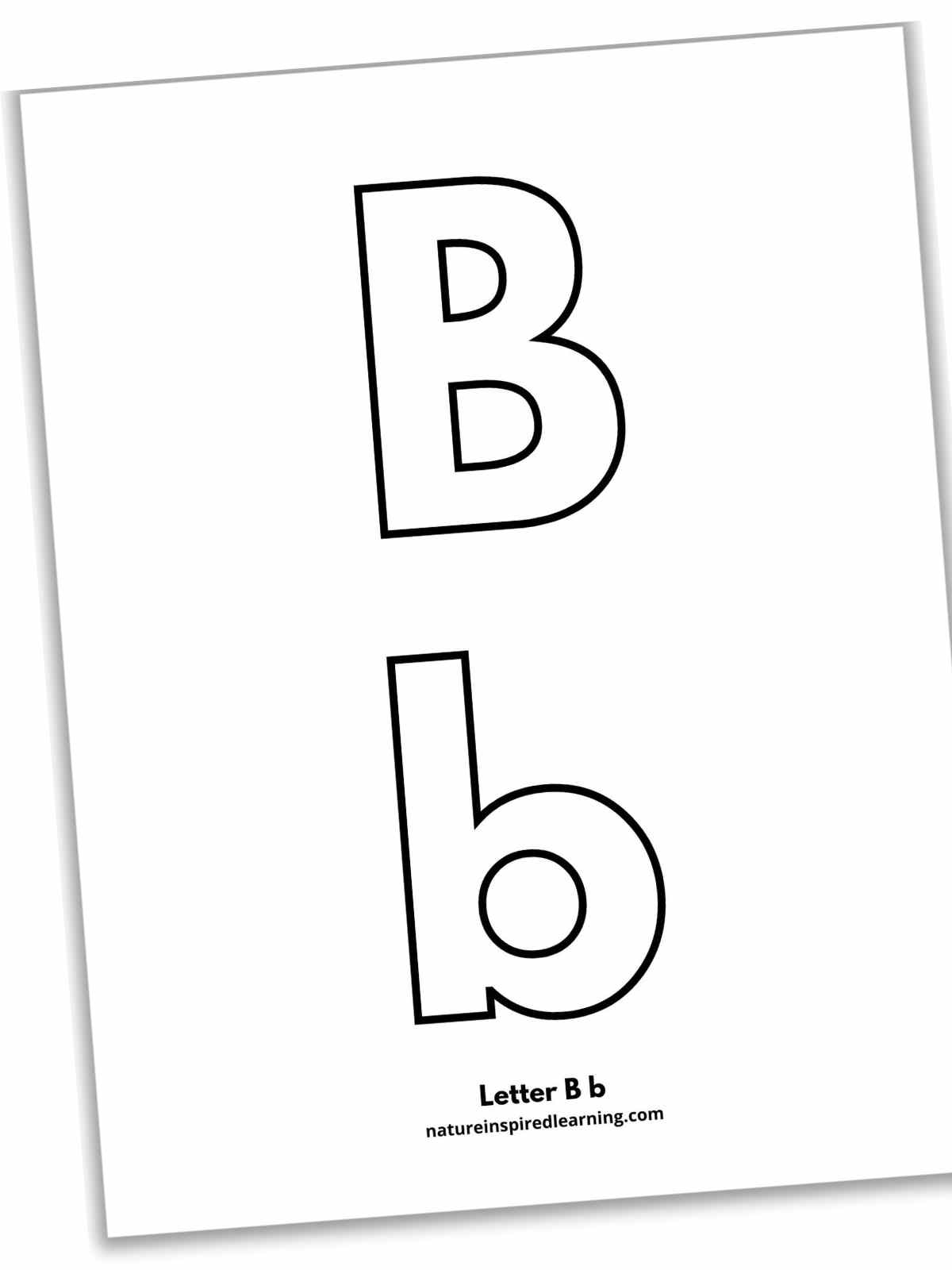 Letter B Worksheets Nature Inspired Learning