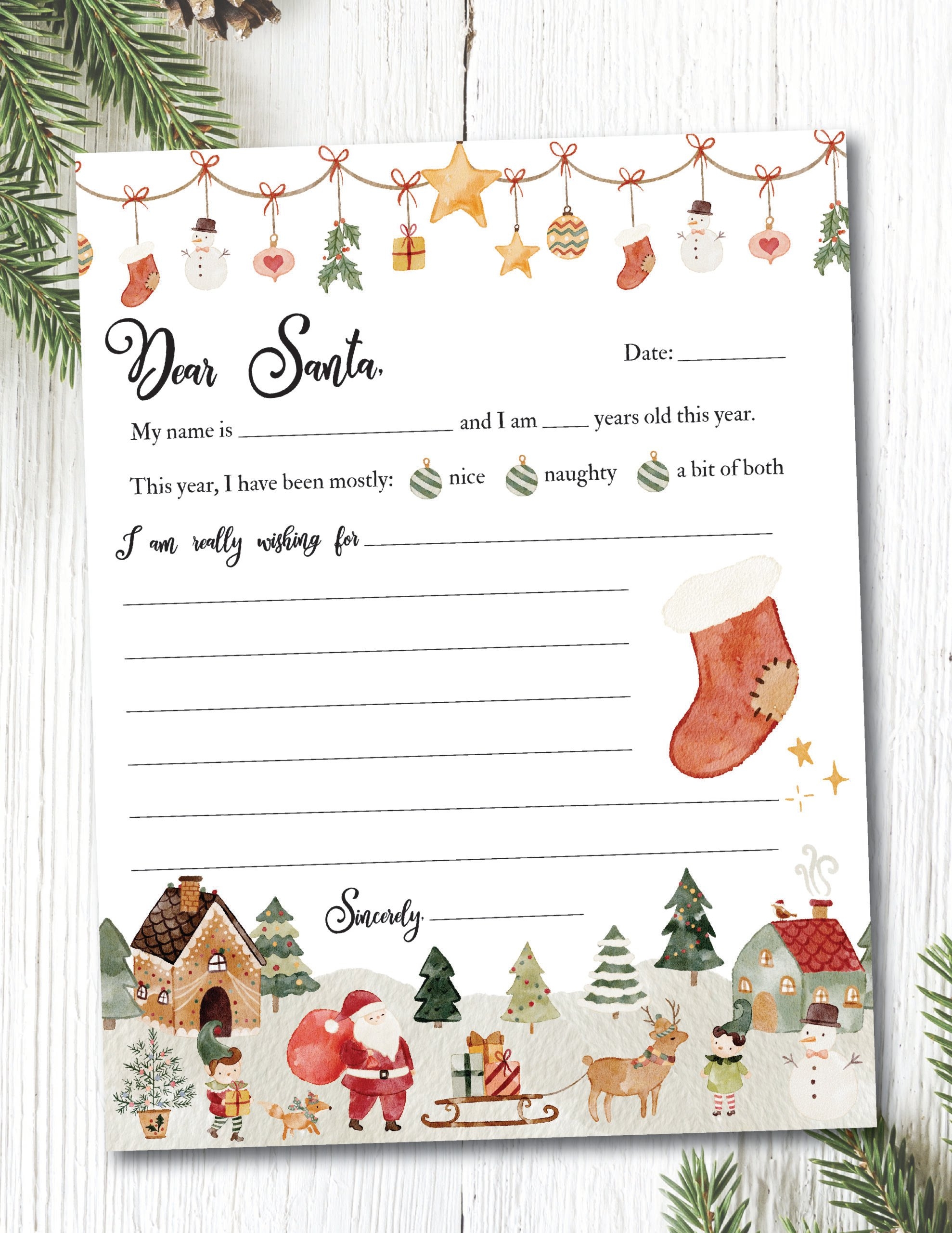 Free Printable Template For Santa Letter