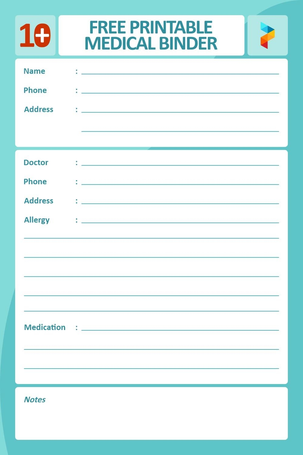 Medical Binder 10 Free PDF Printables Printablee
