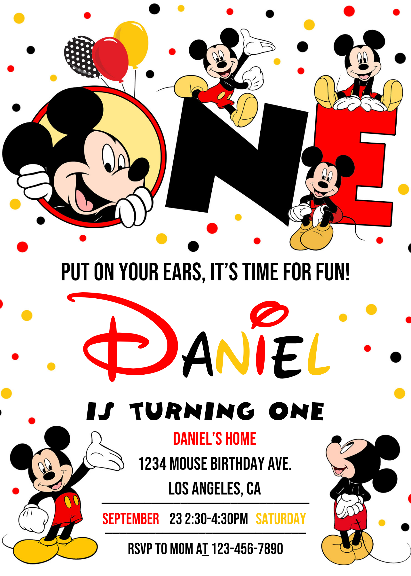 Free Printable Blank Mickey Mouse Invitations