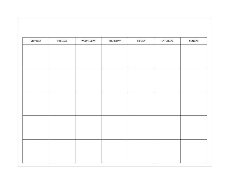 Monday Start Unlimited Prints Blank Monthly Calendar Includes 2 Styles Minimalist Instant Download File 2 11