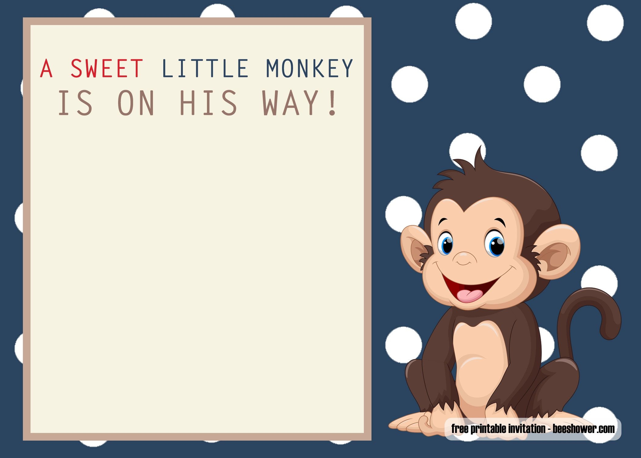 Monkey Baby Shower Invitations Templates Free 2025 Www thelordlovesyou