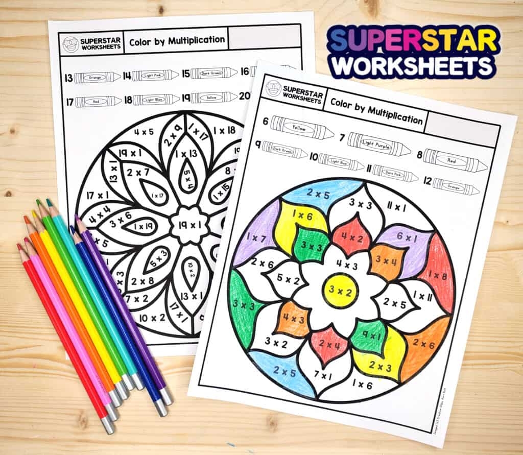 Multiplication Color By Number Free Printable