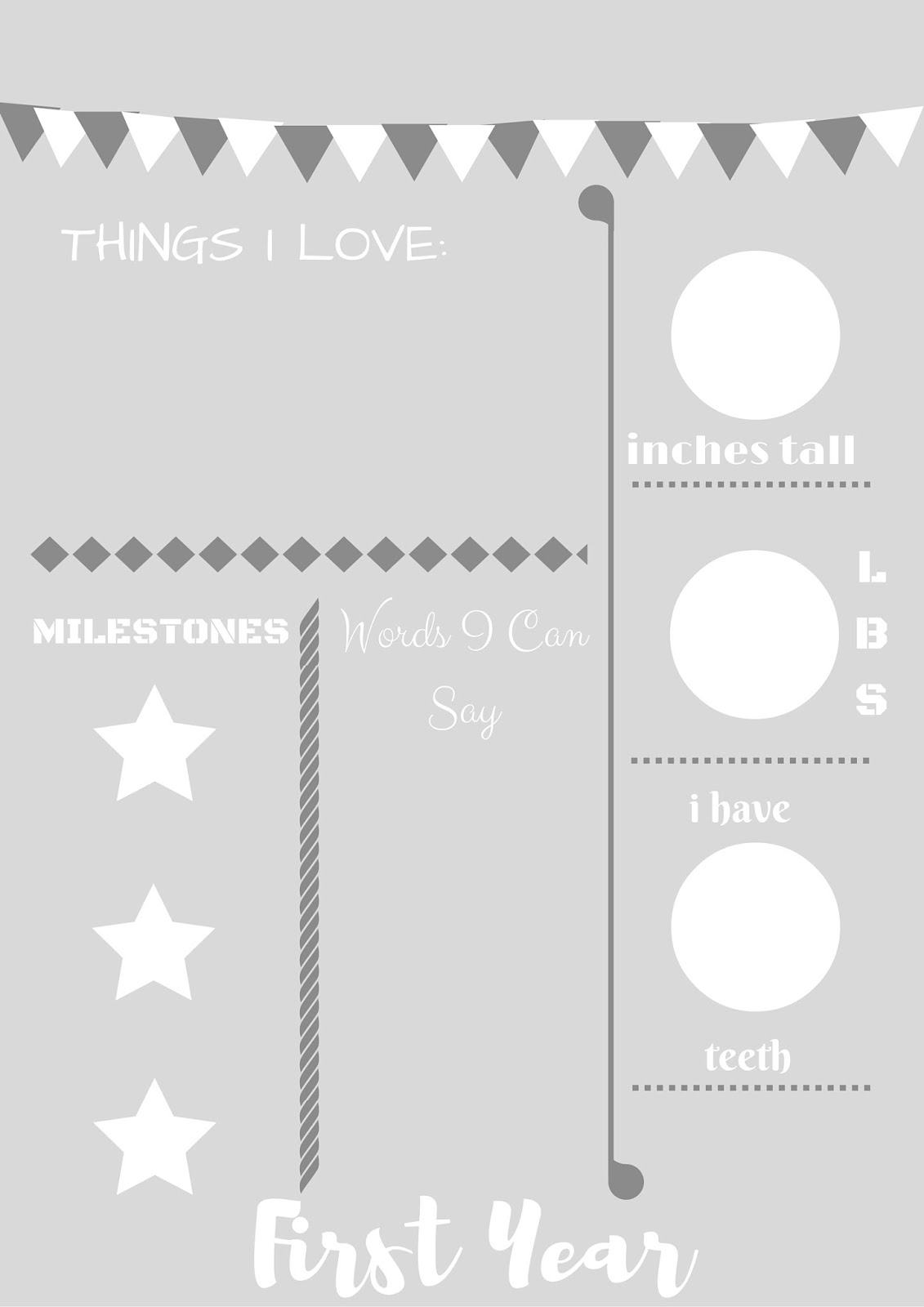 Free Printable First Birthday Chalkboard Template