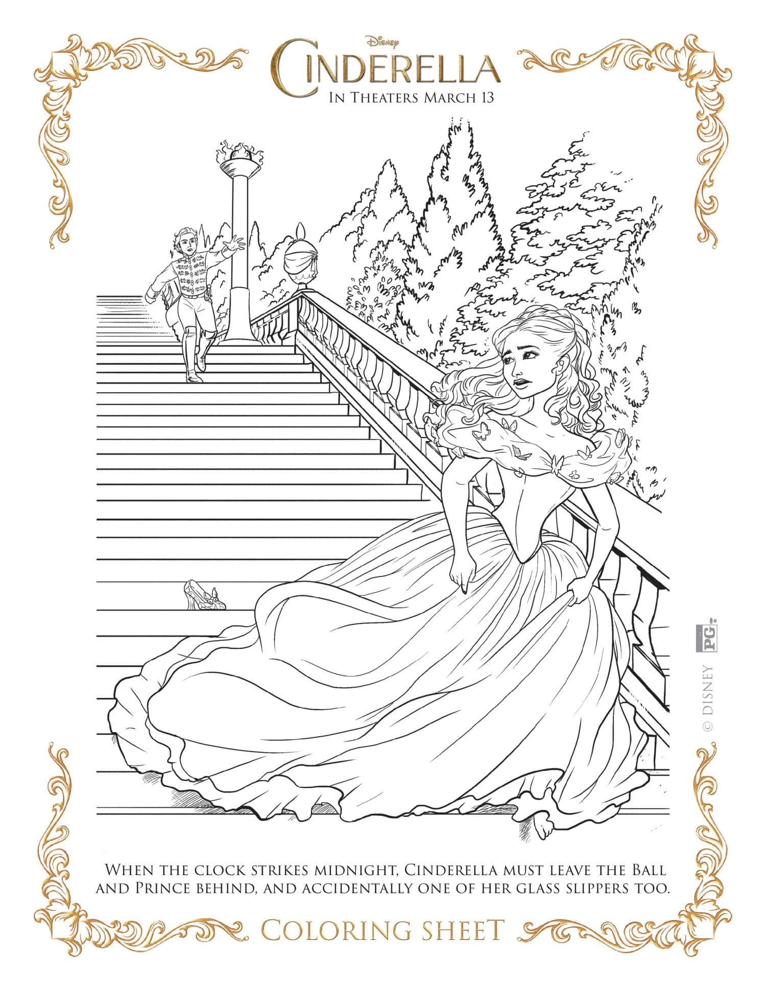 Cinderella Coloring Pages Free Printable
