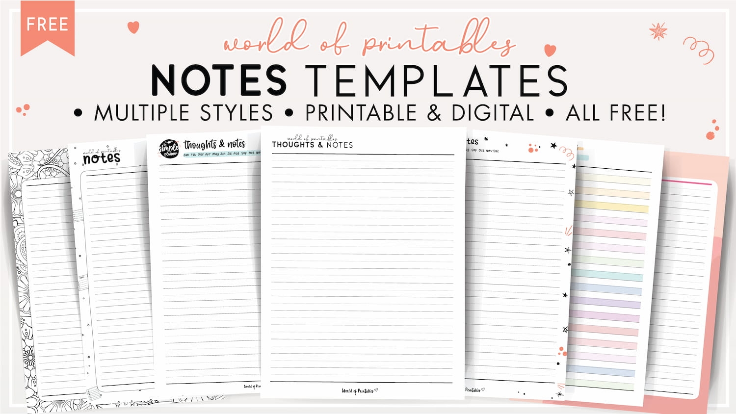 Free Printable Note Taking Templates