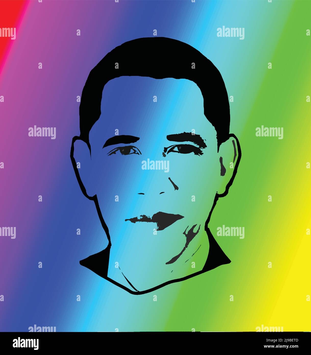 Obama Face Stock Vector Images Alamy