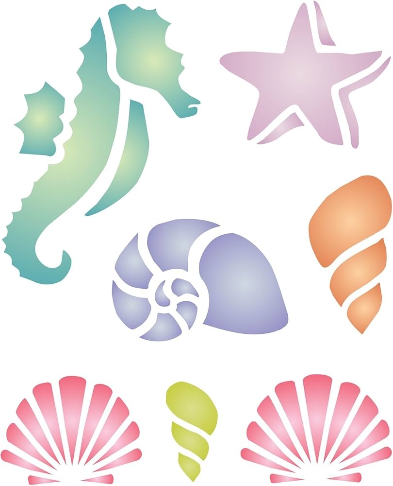 Ocean Stencil Sea Shell Nautical Seashore Reef Stencils For Painting Template Small Buy Online At Best Price In KSA Souq Is Now Amazon sa Arts U0026 Crafts