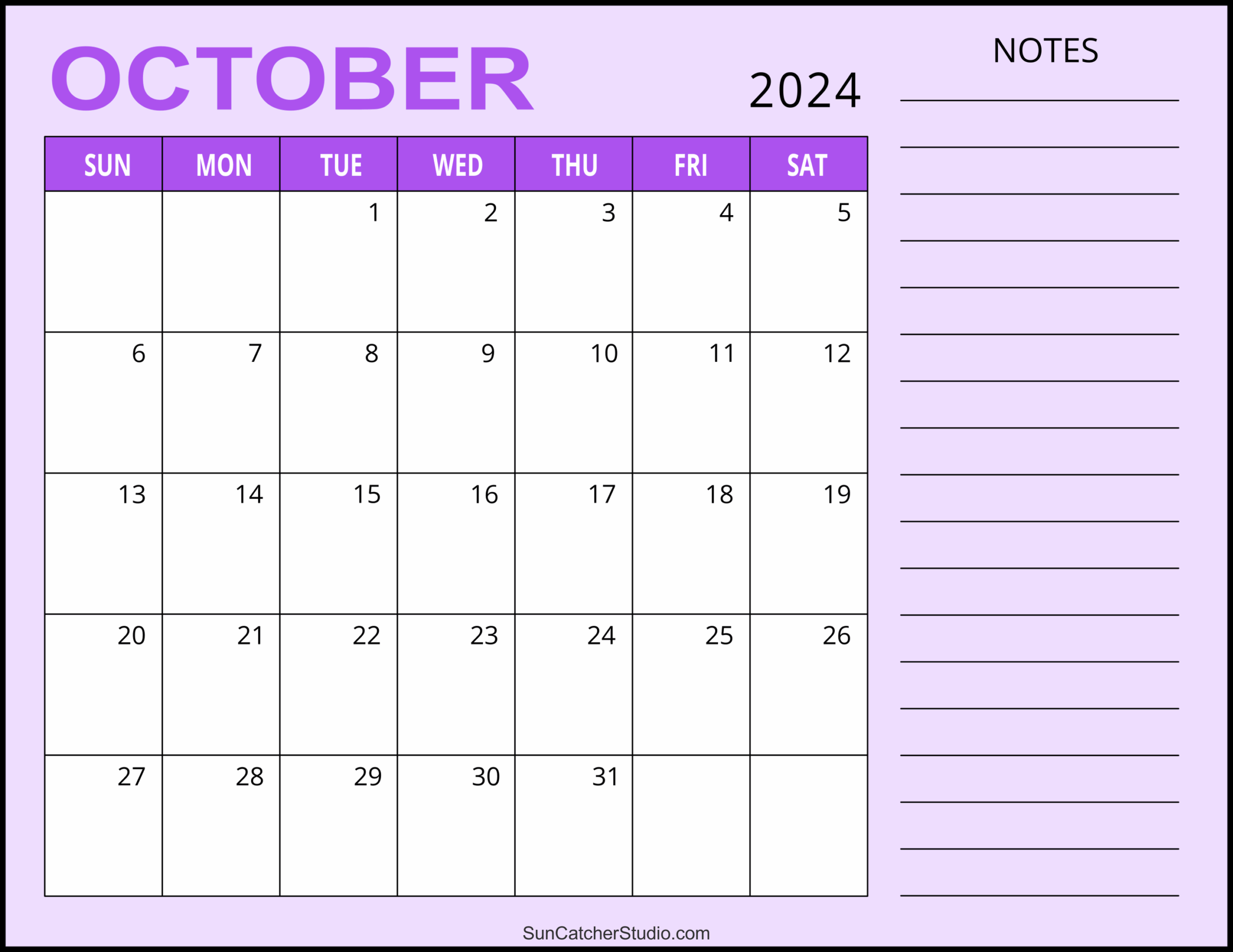 October 2024 Calendar Free Printable Free Printables 