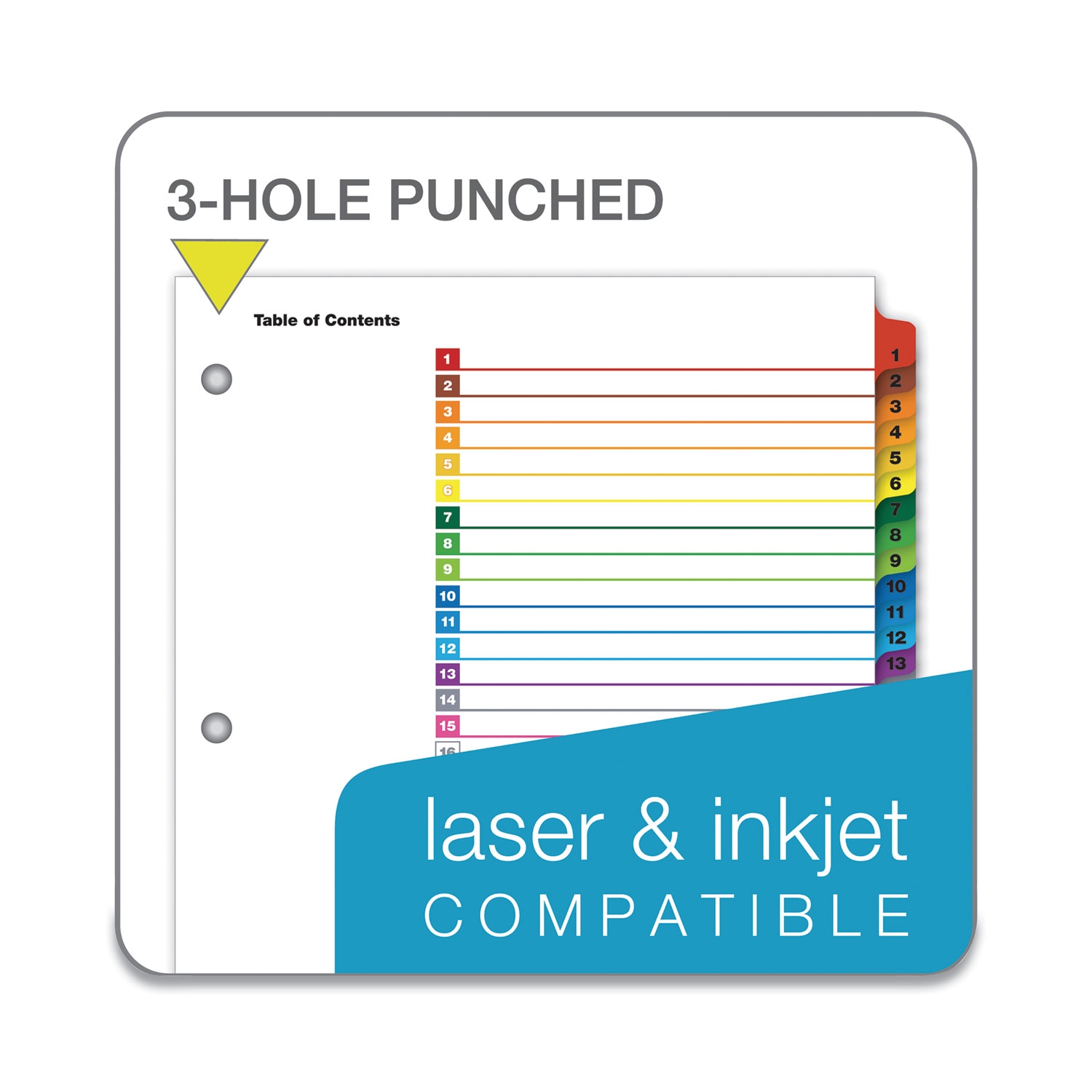 OneStep Printable Table Of Contents And Dividers 31 Tab 1 To 31 11 X 8 5 White Assorted Tabs 1 Set