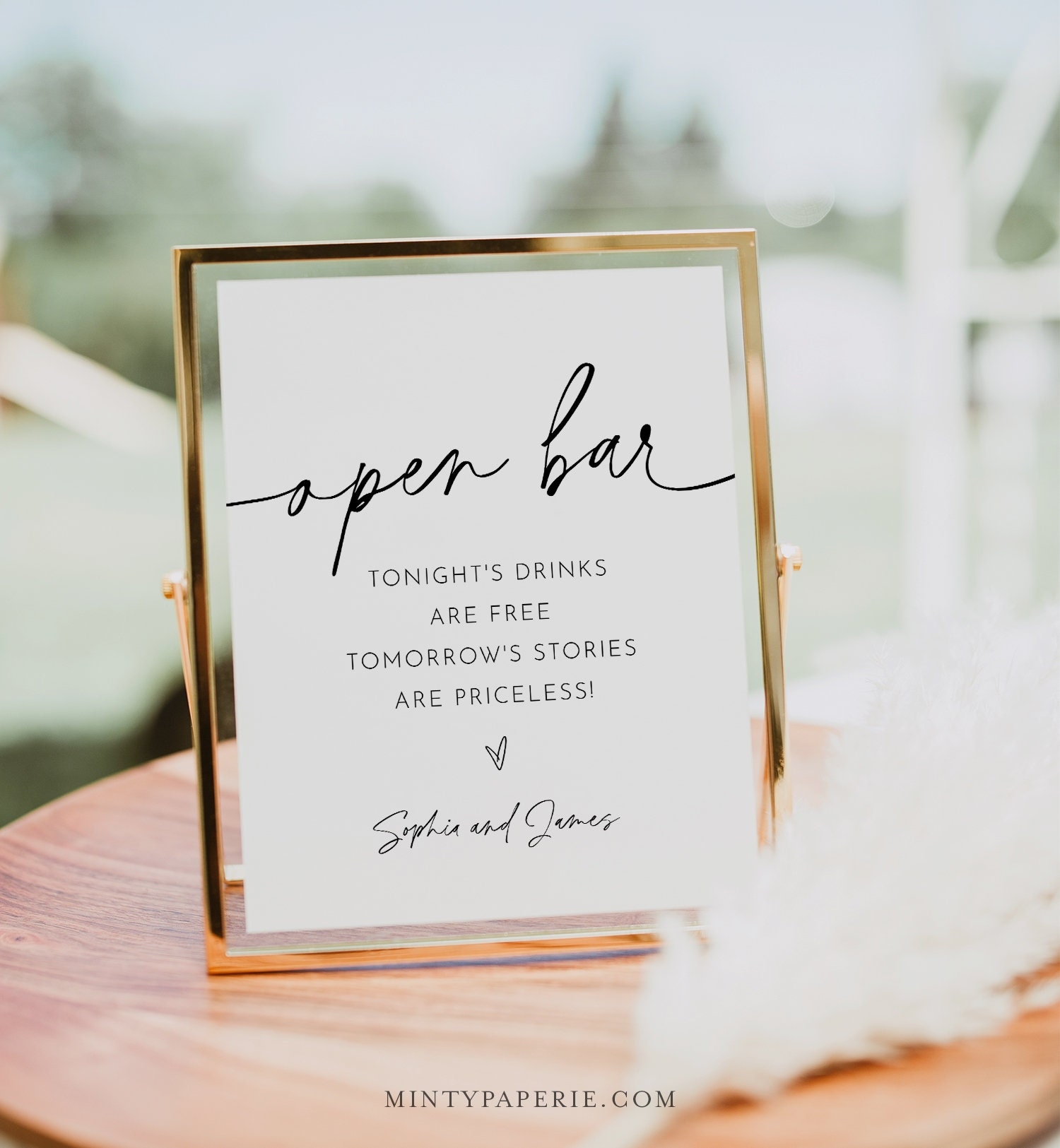 Open Bar Wedding Sign Template Printable Funny Bar Sign 