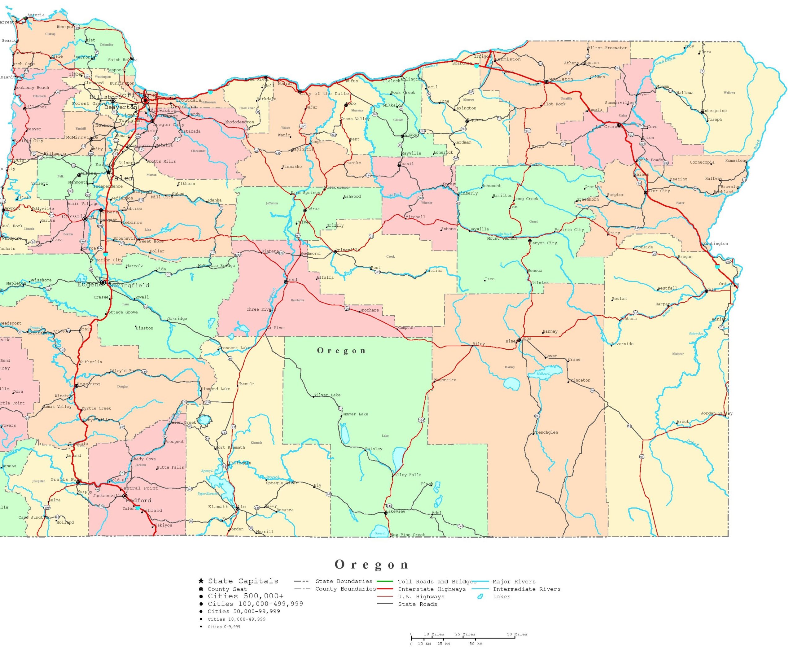 Oregon Coast Map Printable